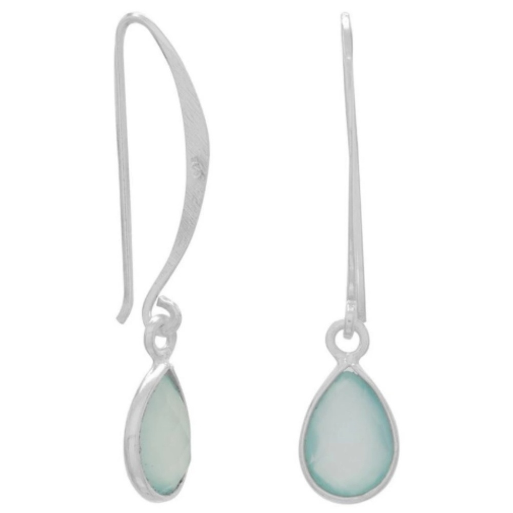 Chalcedony Sterling Silver Drop earrings